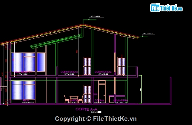 cad nhà,Nhà 2 tầng đẹp,Bản vẽ nhà nghỉ